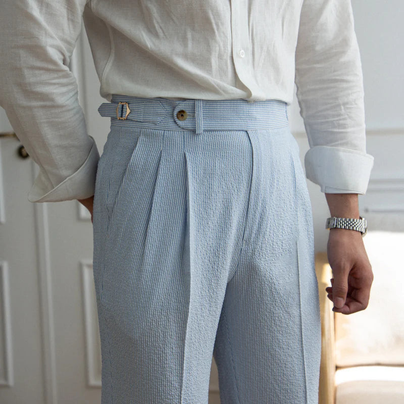 Il Borghese Capri Seersucker Trousers